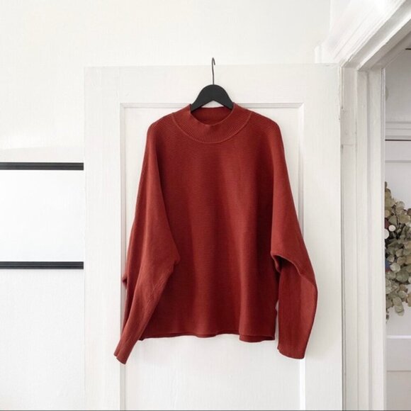 Forever 21 Plus mock neck sweater 3x Rust Brown Burnt orange dolman - Picture 4 of 9